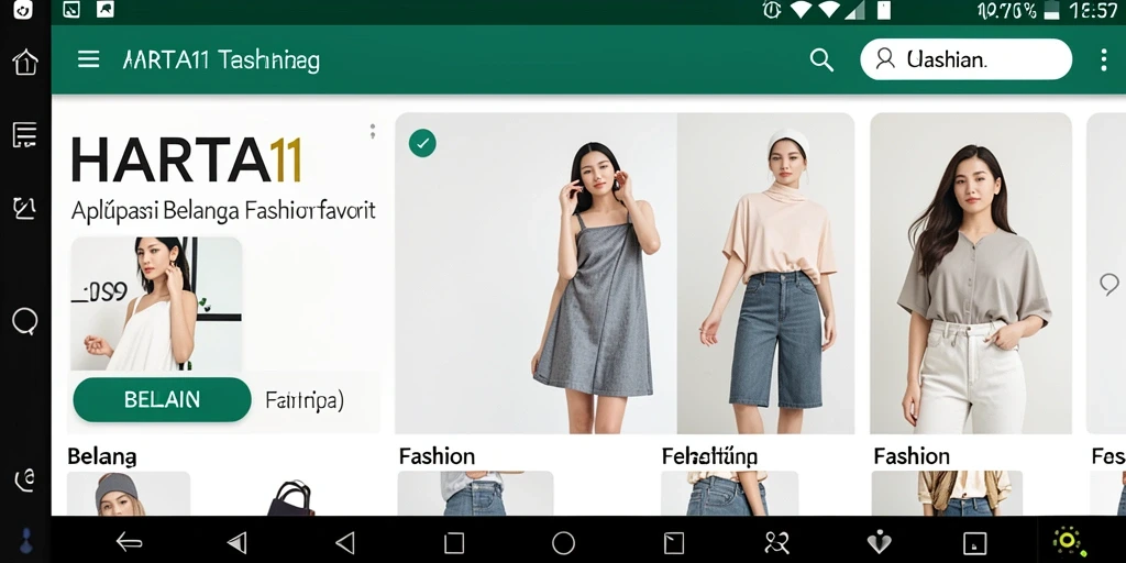 Tampilan antarmuka HARTA11 yang menarik dan fungsional untuk belanja fashion.