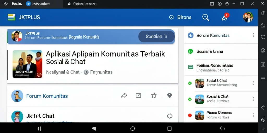 Antarmuka JKTPLUS dengan berbagai forum komunitas yang aktif.