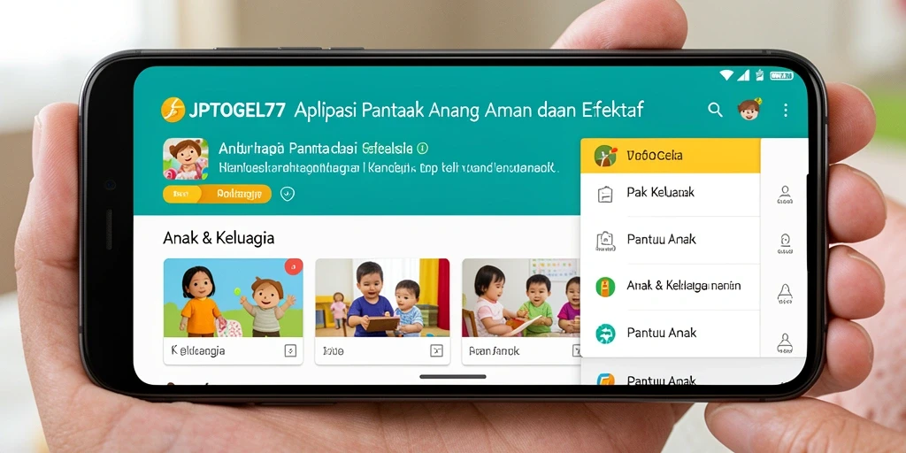 Tampilan antarmuka JPTOGEL77 untuk pemantauan anak.
