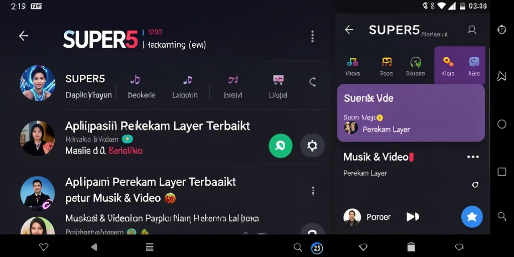 Screenshot aplikasi SUPER5 menampilkan antarmuka Perekam Layar yang intuitif.